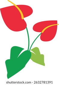 Beautiful red bell-shaped lily flowers in a stylized artistic design  