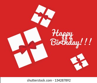 Beautiful red birthday card vector