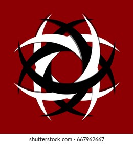 A beautiful red black symbol with a cross, for rockers, anarchists, bikers. Print on the T-shirt