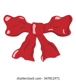 Beautiful red bow isolated on white. EPS 8 vector illustration, no transparency