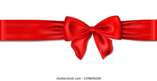 beautiful red bow with ribbon