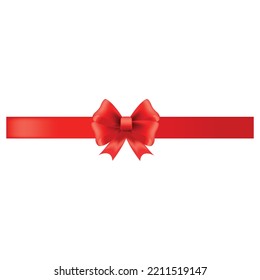 Beautiful red bow with red ribbon.