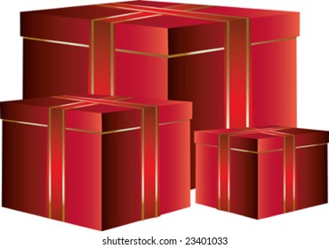 beautiful red boxes isolated on white