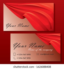 Beautiful red business card used in the business field. EPS 10
