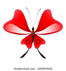 beautiful red butterflies, isolated on a white