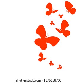 beautiful red butterflies, isolated on a white