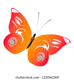 beautiful red butterflies, isolated on a white