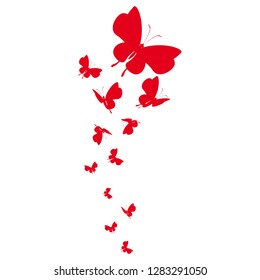 beautiful red butterflies, isolated on a white