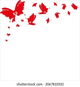 beautiful red butterflies, isolated on a white