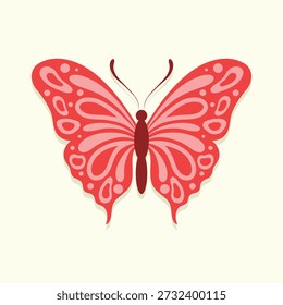 Beautiful red butterfly. Insect vector illustration.