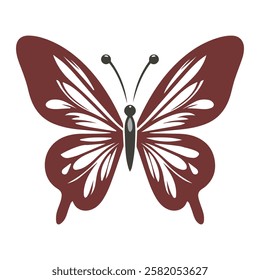 beautiful red butterfly in vector format with white background