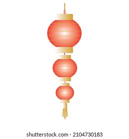 beautiful red Chinese flashlight, a symbol of the Chinese new year, isolated on a white background