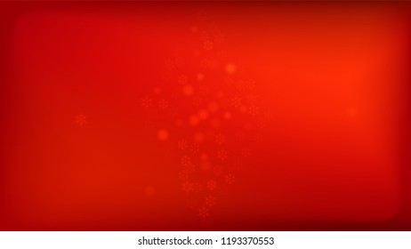 Beautiful Red Christmas Background with Falling Snowflakes. Element of Design with Snow for a Postcard, Invitation Card, Banner, Flyer. Vector Falling Snowflakes on a Red Background.

