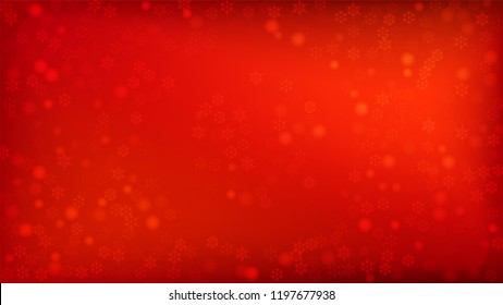 Beautiful Red Christmas Background with Falling Snowflakes. Element of Design with Snow for a Postcard, Invitation Card, Banner, Flyer. Vector Falling Snowflakes on a Red Background.

