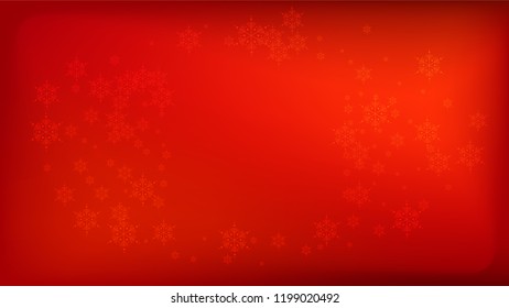 Beautiful Red Christmas Background with Falling Snowflakes. Vector Falling Snowflakes on a Red Background. Element of Design with Snow for a Postcard, Invitation Card, Banner, Flyer. 

