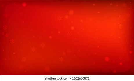 Beautiful Red Christmas Background with Falling Snowflakes. Element of Design with Snow for a Postcard, Invitation Card, Banner, Flyer. Vector Falling Snowflakes on a Red Background.

