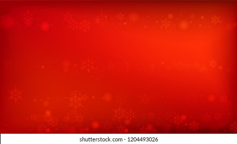 
Beautiful Red Christmas Background with Falling Snowflakes.  Element of Design with Snow for a Postcard, Invitation Card, Banner, Flyer.  Vector Falling Snowflakes on a Red Winter Background.

