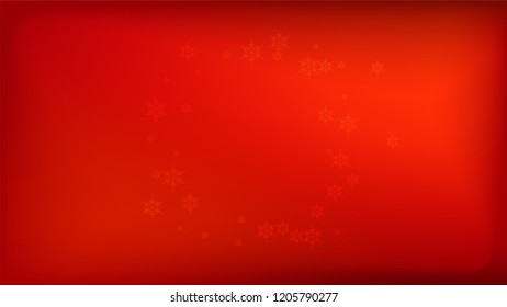 Beautiful Red Christmas Background with Falling Snowflakes. Vector Falling Snowflakes on a Red Background. Element of Design with Snow for a Postcard, Invitation Card, Banner, Flyer. 

