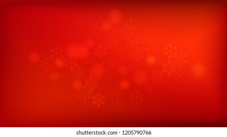 Beautiful Red Christmas Background with Falling Snowflakes.   Vector Falling Snowflakes on a Red Winter Background. Element of Design with Snow for a Postcard, Invitation Card, Banner, Flyer. 
