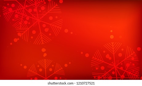 Beautiful Red Christmas Background with Falling Snowflakes.   Vector Falling Snowflakes on a Red Winter Background. Element of Design with Snow for a Postcard, Invitation Card, Banner, Flyer. 
