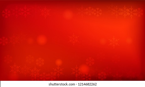 
Beautiful Red Christmas Background with Falling Snowflakes.  Element of Design with Snow for a Postcard, Invitation Card, Banner, Flyer.  Vector Falling Snowflakes on a Red Winter Background.

