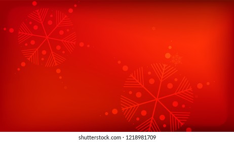 Beautiful Red Christmas Background with Falling Snowflakes. Element of Design with Snow for a Postcard, Invitation Card, Banner, Flyer. Vector Falling Snowflakes on a Red Background.

