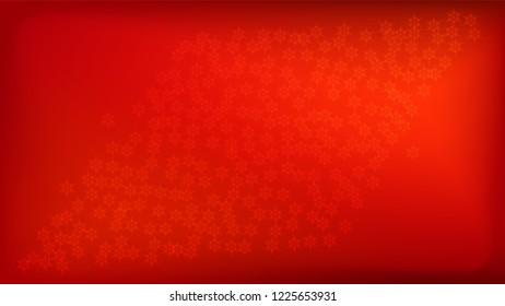Beautiful Red Christmas Background with Falling Snowflakes.   Vector Falling Snowflakes on a Red Winter Background. Element of Design with Snow for a Postcard, Invitation Card, Banner, Flyer. 
