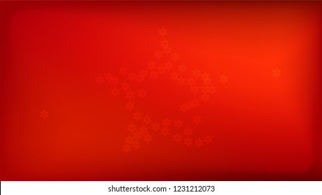Beautiful Red Christmas Background with Falling Snowflakes. Element of Design with Snow for a Postcard, Invitation Card, Banner, Flyer. Vector Falling Snowflakes on a Red Background.

