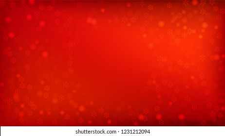 Beautiful Red Christmas Background with Falling Snowflakes.   Vector Falling Snowflakes on a Red Winter Background. Element of Design with Snow for a Postcard, Invitation Card, Banner, Flyer. 
