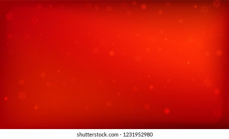Beautiful Red Christmas Background with Falling Snowflakes. Element of Design with Snow for a Postcard, Invitation Card, Banner, Flyer. Vector Falling Snowflakes on a Red Background.

