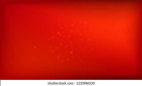 Beautiful Red Christmas Background with Falling Snowflakes.   Vector Falling Snowflakes on a Red Winter Background. Element of Design with Snow for a Postcard, Invitation Card, Banner, Flyer. 
