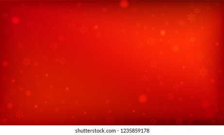 Beautiful Red Christmas Background with Falling Snowflakes. Vector Falling Snowflakes on a Red Background. Element of Design with Snow for a Postcard, Invitation Card, Banner, Flyer. 


