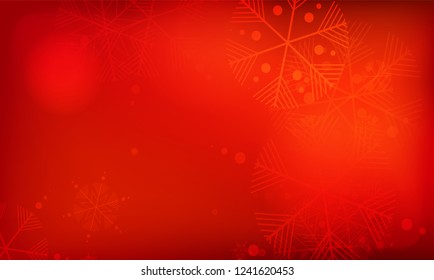 Beautiful Red Christmas Background with Falling Snowflakes. Vector Falling Snowflakes on a Red Background. Element of Design with Snow for a Postcard, Invitation Card, Banner, Flyer. 

