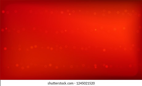 Beautiful Red Christmas Background with Falling Snowflakes. Vector Falling Snowflakes on a Red Background. Element of Design with Snow for a Postcard, Invitation Card, Banner, Flyer. 

