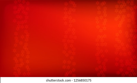 Beautiful Red Christmas Background with Falling Snowflakes.  Element of Design with Snow for a Postcard, Invitation Card, Banner, Flyer.  Vector Falling Snowflakes on a Red Winter Background.