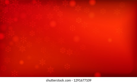 Beautiful Red Christmas Background with Falling Snowflakes.   Vector Falling Snowflakes on a Red Winter Background. Element of Design with Snow for a Postcard, Invitation Card, Banner, Flyer. 
