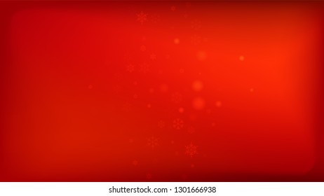 Beautiful Red Christmas Background with Falling Snowflakes. Vector Falling Snowflakes on a Red Background. Element of Design with Snow for a Postcard, Invitation Card, Banner, Flyer. 

