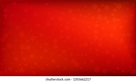 Beautiful Red Christmas Background with Falling Snowflakes.   Vector Falling Snowflakes on a Red Winter Background. Element of Design with Snow for a Postcard, Invitation Card, Banner, Flyer. 
