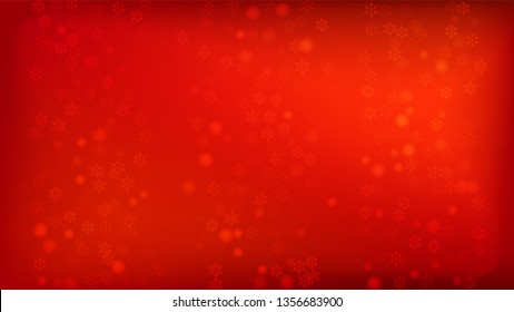 Beautiful Red Christmas Background with Falling Snowflakes. Element of Design with Snow for a Postcard, Invitation Card, Banner, Flyer. Vector Falling Snowflakes on a Red Background.

