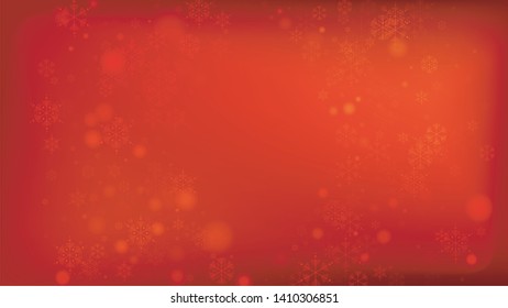 Beautiful Red Christmas Background with Falling Snowflakes. Element of Design with Snow for a Postcard, Invitation Card, Banner, Flyer. Vector Falling Snowflakes on a Red Background.

