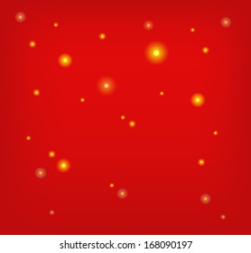 Beautiful red Christmas background with sparkling gold lights VECTOR