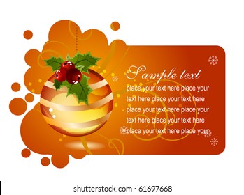 Beautiful red christmas frame with ball