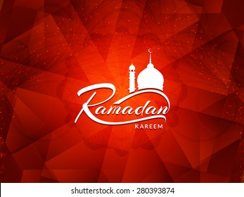 Beautiful Red Color Ramadan Kareem Background Design.