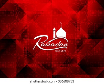 Beautiful red color Ramadan Kareem background design.