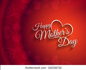 Beautiful red color vector background design for Mother's day.