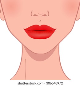beautiful red female lips