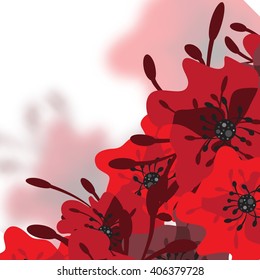 Beautiful red flower background. EPS10 vector.