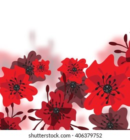 Beautiful red flower background. EPS10 vector.