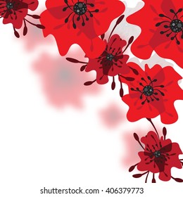 Beautiful red flower background. EPS10 vector.
