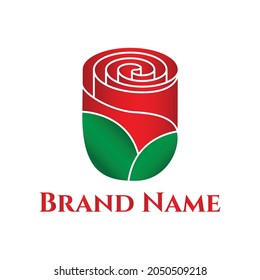 beautiful red flower logo template